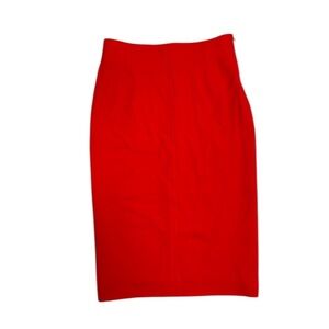Escada Vintage Red Wool Pencil Skirt – Made in Czech Republic, Size 38 (US 6)